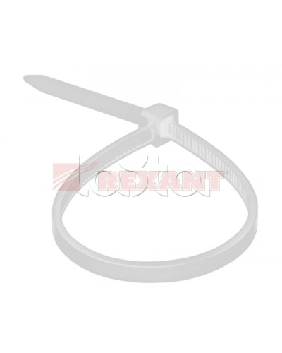 Хомут-стяжка нейлоновый 2.5х120 мм белый (100шт/уп) REXANT 07-0120 в Благовещенске Стяжки-хомуты Pintop.ru