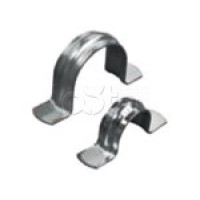 Скоба оцинкованная двухлапковая без монтажного отверстия, для трубы D63мм (1уп = 50шт) Экопласт (43661)