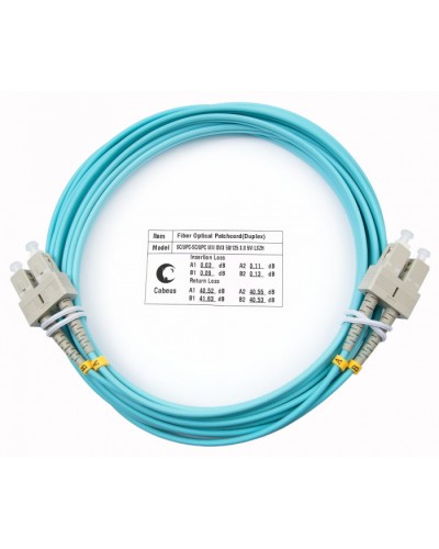 Шнур оптический duplex SC-SC 50/125 mm OM3 5м LSZH Cabeus FOP-50-SC-SC-5m в Благовещенске Патч-корды и пигтейлы Pintop.ru