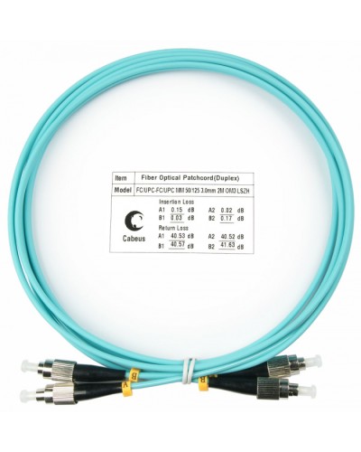 Шнур оптический duplex FC-FC 50/125 mm OM3 2м LSZH Cabeus FOP-50-FC-FC-2m в Благовещенске Патч-корды и пигтейлы Pintop.ru