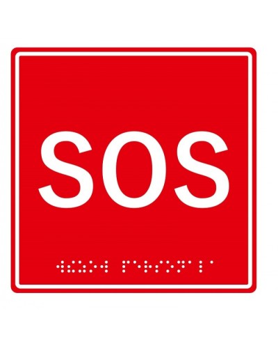 Табличка тактильная с пиктограммой SOS (150x150мм) (красный фон) Hostcall MP-010R1 в Благовещенске Дополнительное оборудование для ОПС Pintop.ru