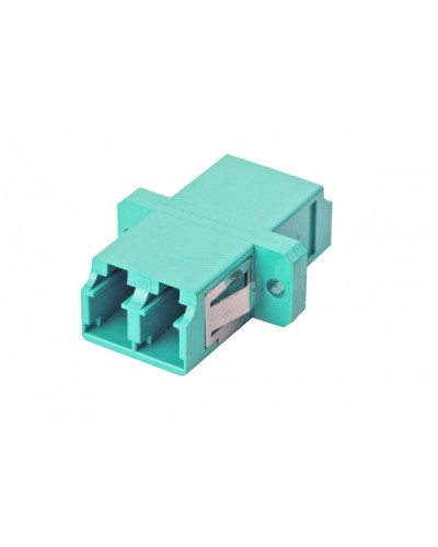 Оптический адаптер OM3, дуплекс LC, с фланцами, бирюзовый Eurolan (36A-30-2L-02AQ) в Благовещенске Проходные адаптеры и розетки оптические Pintop.ru