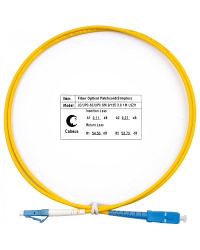 Шнур оптический simplex LC-SC 9/125 SM 1 м LSZH Cabeus FOP(s)-9-LC-SC-1M в Благовещенске Патч-корды оптические Pintop.ru