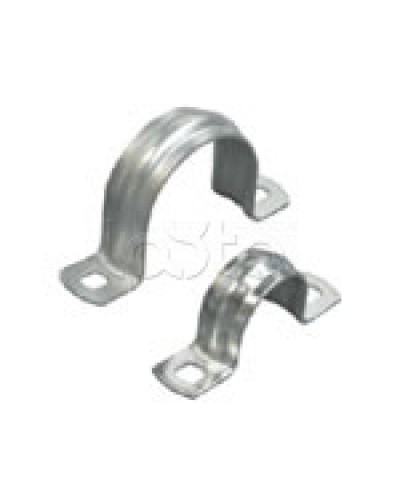 Скоба оцинкованная с двумя отверстиями для трубы D32мм, м.о.8,5-6,0мм (1уп=50шт) Экопласт (43632P-50) в Благовещенске Держатели, клипсы, скобы Pintop.ru