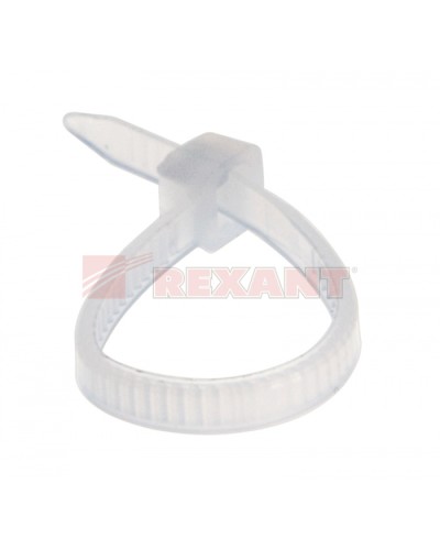 Хомут-стяжка нейлоновый 2.5х60 мм белый (100шт/уп) REXANT 07-0060 в Благовещенске Стяжки-хомуты Pintop.ru