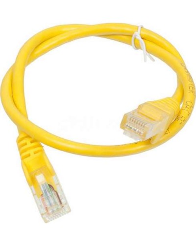 Патч-корд RJ45 - RJ45, 4 пары, UTP, категория 5е, 15 м, желтый, LSZH LANMASTER LAN-PC45/U5E-15-YL в Благовещенске Патч-корды и пигтейлы Pintop.ru