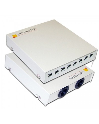 Кросс оптический настенный, металлический, на 8 FC адаптеров LANMASTER LAN-FOBM-WM-8FC в Благовещенске Кросс оптический Pintop.ru