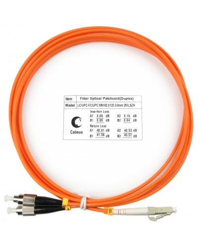 Шнур оптический duplex LC-FC 62,5/125 mm 2м LSZH Cabeus FOP-62-LC-FC-2m в Благовещенске Патч-корды оптические Pintop.ru