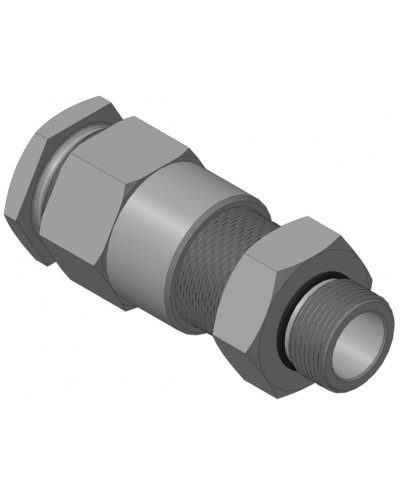 Кабельный ввод для бронированного кабеля с двойным уплотнением резьбой G3/4, внешним диаметром кабеля D=18-22 мм и проходным диаметром кабеля d=8-12 мм Спектрон КВБ-22/12-2У-М-G3/4 в Благовещенске Аксессуары для кабель-канала Pintop.ru