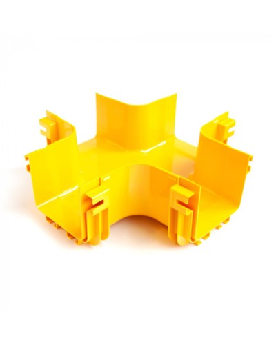 Х-соединитель оптического лотка 120 мм, монтаж без соединителей, желтый LANMASTER (LAN-OT120-XT/NC) в Благовещенске Коммутационные изделия Pintop.ru