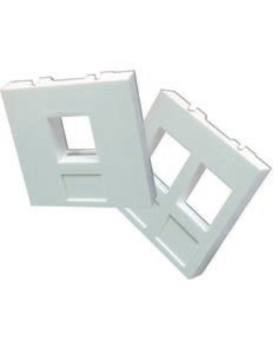 Вставка 45x45 на 2 кейстоуна, со шторками, маркировкой и иконками, белая LANMASTER LAN-SIP-24М-WH в Благовещенске Аксессуары для кабель-канала Pintop.ru