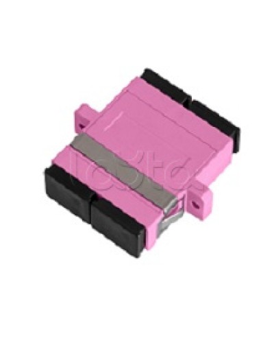 Адаптер NIKOMAX волоконно-оптический, соединительный, многомодовый, стандарта OM4, SC/UPC-SC/UPC, двойной, пластиковый, без шторки, с фланцами, маджента, уп-ка 2шт. NIKOMAX (NMF-OA2M4-FN-SCU-SCU-MG-2) в Благовещенске Проходные адаптеры и розетки оптические 