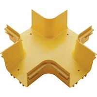 Х-соединитель оптического лотка 120 мм, желтый LANMASTER LAN-OT120-XT