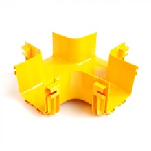 Х-соединитель оптического лотка 120 мм, монтаж без соединителей, желтый LANMASTER (LAN-OT120-XT/NC)