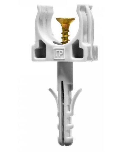 Крепеж-клипса с дюбелем и саморезом серая д16 в малой упаковке (10шт/900шт уп/кор) Промрукав (PR13.0307) в Благовещенске Крепеж: Дюбели, шурупы, саморезы Pintop.ru