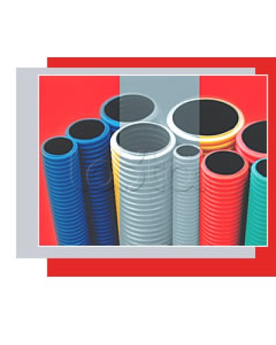 NR90 Двустенная труба ПНД жёсткая, тип 750, SN19, D90мм (1шт=5,7м) цвет красный Экопласт (80090-57) в Благовещенске Труба гофрированная Pintop.ru