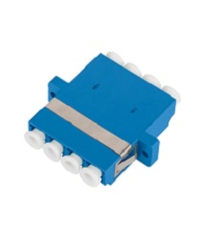 Адаптер NIKOMAX волоконно-оптический, соединительный, одномодовый, стандарта OS2, LC/UPC-LC/UPC, квадро, пластиковый, без шторки, с фланцами, синий, уп-ка 2шт. в Благовещенске Проходные адаптеры и розетки оптические Pintop.ru