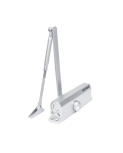 Доводчик NOTEDO DC-160 DA EN3-4, с задержкой закрывания, с рычажной тягой, (серебро) (RAL9006) в Благовещенске Доводчики Pintop.ru