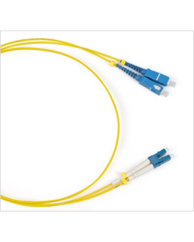 Патч-корд волоконно-оптический SM 9/125, LC/UPC-SC/UPC, duplex, LSZH, (1 м) Hyperline FC-D2-9-LC/UR-SC/UR-H-1M-LSZH-YL в Благовещенске Патч-корды оптические Pintop.ru