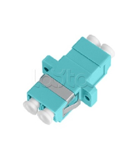 Адаптер NIKOMAX волоконно-оптический, соединительный, многомодовый, стандарта OM3, LC/UPC-LC/UPC, двойной, пластиковый, без шторки, с фланцами, аква, уп-ка 2шт. NIKOMAX (NMF-OA2M3-FN-LCU-LCU-AQ-2) в Благовещенске Проходные адаптеры и розетки оптические Pint