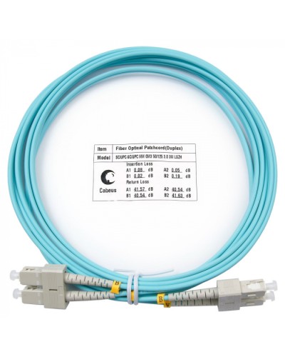 Шнур оптический duplex SC-SC 50/125 mm OM3 3м LSZH Cabeus FOP-50-SC-SC-3m в Благовещенске Патч-корды и пигтейлы Pintop.ru