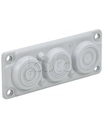 TITAN Ввод кабельный мембр. 6 отв. d=6-59мм IP65 серый IEK (TI-00D-MC-006-65) в Благовещенске Аксессуары для стоек и шкафов Pintop.ru