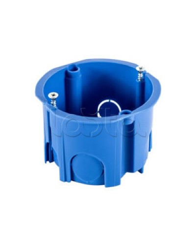 Коробка установочная для твер. стен D68x45 мм межцентр 71мм, IP20, без саморезов, цвет синий Экопласт (44662-1) в Благовещенске Распределительные коробки Pintop.ru