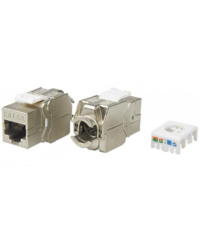 Вставка Keystone Jack RJ-45(8P8C) Hyperline KJ8-8P8C-C6A-180-TLS-SH-F-WH в Благовещенске Модули Keystone Pintop.ru