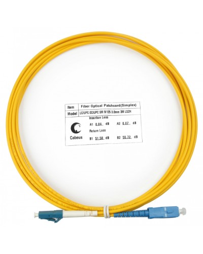 Шнур оптический simplex LC-SC 9/125 SM 3 м LSZH Cabeus FOP(s)-9-LC-SC-3M в Благовещенске Патч-корды оптические Pintop.ru