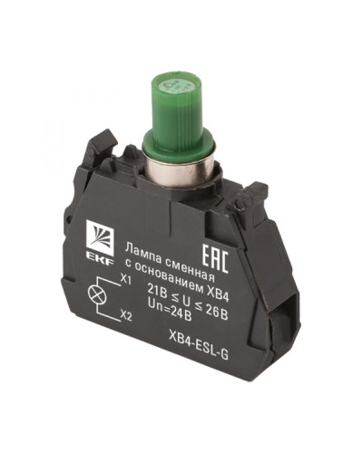 Лампа сменная c основанием XB4 зеленая 24В EKF PROxima (XB4-ESL-G) в Благовещенске Аксессуары для кабель-канала Pintop.ru