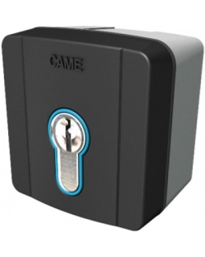 Ключ-выключатель накладной с цилиндром замка DIN и синей подсветкой Came 806SL-0050 в Благовещенске Запчасти для шлагбаумов и автоматики Pintop.ru