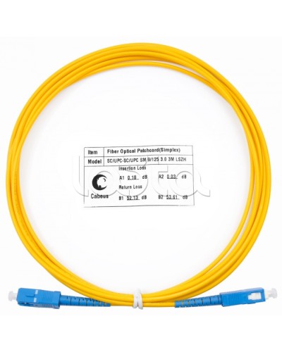 Патч-корд волоконно-оптический (шнур) SM 9/125 simplex SC-SC LSZH (3м) Cabeus FOP(s)-9-SC-SC-3m в Благовещенске Патч-корды оптические Pintop.ru