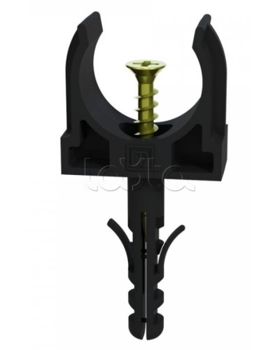 Крепеж-клипса с дюбелем и саморезом черная д16 в малой упаковке (10шт/900шт уп/кор) Промрукав (PR13.0311) в Благовещенске Крепеж: Дюбели, шурупы, саморезы Pintop.ru