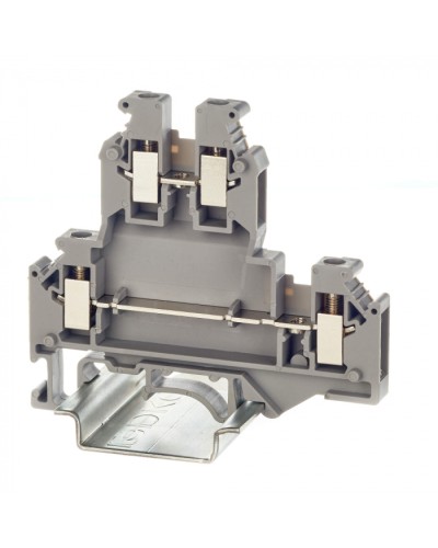 Клемма двухуровневая, винтовой зажим, 4 точки подключения, 4 кв.мм, серая DKC (KRUKB-5) в Благовещенске Клеммные колодки Pintop.ru