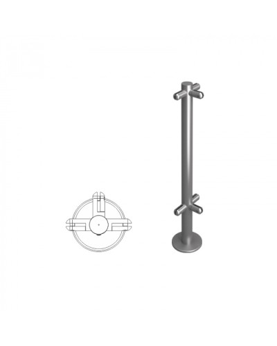 Стойка ограждения под стекло Т-образная h=800мм Oxgard Стойка ВЗР2462-00.02-08 в Благовещенске Ограждения Pintop.ru
