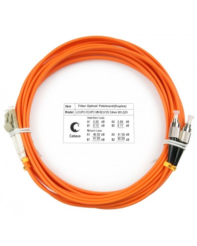 Шнур оптический duplex LC-FC 62,5/125 mm 15м LSZH Cabeus FOP-62-LC-FC-15m в Благовещенске Патч-корды оптические Pintop.ru