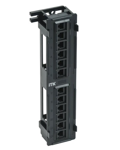 ITK Настенная патч-панель кат.5Е UTP, 12 портов (IDC Dual) (PP12-C5EU-D05) в Благовещенске Патч панель Pintop.ru