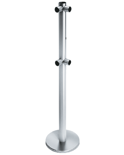 Стойка ограждения с отверстием под фиксатор L-образная, 2 муфты слева передвижная Oxgard ВЗР2442.09.22 в Благовещенске Ограждения Pintop.ru