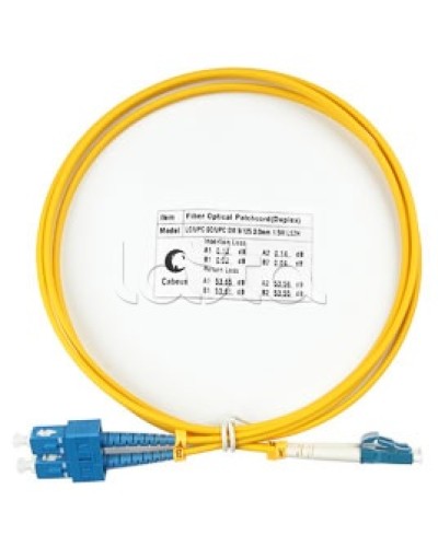 Патч-корд волоконно-оптический SM 9/125 duplex LC/SC LSZH (1,5 м) Cabeus FOP(d)-9-LC-SC-1,5M в Благовещенске Патч-корды оптические Pintop.ru