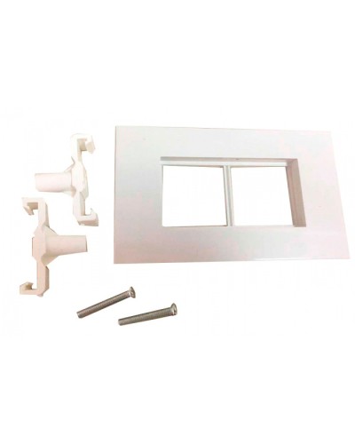 Суппорт с рамкой для короба 120х50 мм, 45х90 мм, белый LANMASTER (LAN-CT120-F45x90-WH) в Благовещенске Аксессуары для стоек и шкафов Pintop.ru