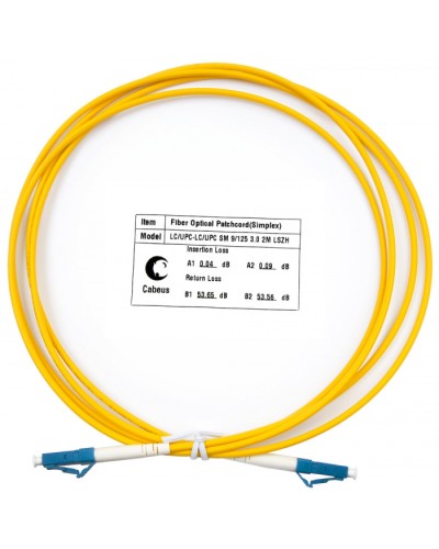 Шнур оптический simplex LC-LC 9/125 SM 2 м LSZH Cabeus FOP(s)-9-LC-LC-2M в Благовещенске Патч-корды оптические Pintop.ru