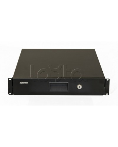 Полка (ящик) для документов с замком Hyperline (TDR3-2U-360-RAL9004) в Благовещенске Аксессуары для стоек и шкафов Pintop.ru