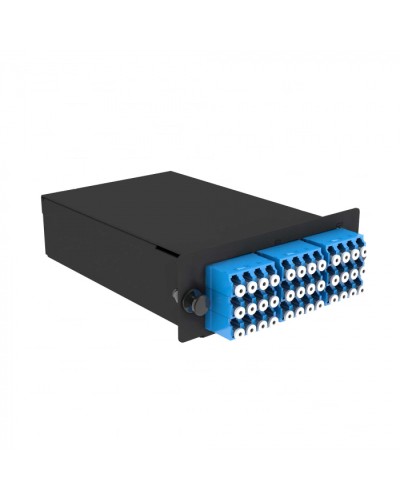 Кассета кроссовая 3 разъема черный Cabeus (FO-OM3-3x12MPO(m)/U-36xLC/U-A-BK) в Благовещенске Кросс оптический Pintop.ru