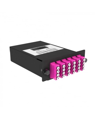 Кассета кроссовая 2 разъема черный Cabeus (FO-OM4-2x12MPO(m)/U-24xLC/U-A-BK) в Благовещенске Кросс оптический Pintop.ru