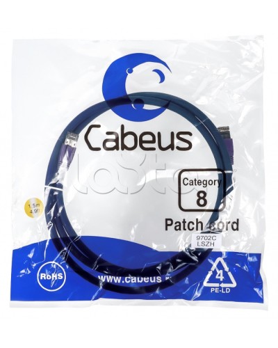 Патч-корд S/FTP Cabeus PC-SSTP-RJ45-Cat.8-1.5m-LSZH в Благовещенске Патчкорды (медные) Pintop.ru
