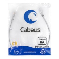 Шнур коммутационный 2xRJ-45/8P8C U/UTP кат.6 (0,5 м) Cabeus PC-UTP-RJ45-Cat.6a-0.5m-LSZH