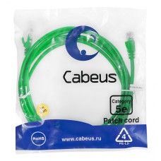 Патч-корд медный U/UTP кат.5е (3м) LSZH (зеленый) Cabeus (PC-UTP-RJ45-Cat.5e-3m-GN-LSZH)
