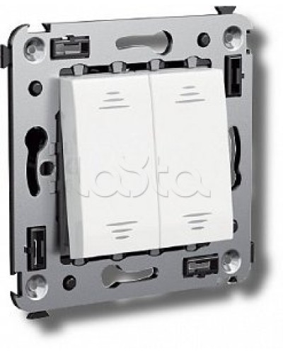 Выключатель двухклавишный в стену, Avanti, Ванильная дымка DKC 4405104 в Благовещенске Аксессуары для стоек и шкафов Pintop.ru