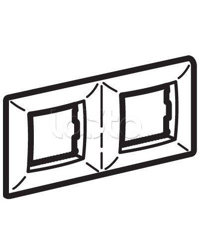 Рамка двухместная, белый RAL 9010, 4М, BRAVA DKC (75012W) в Благовещенске Аксессуары для кабель-канала Pintop.ru
