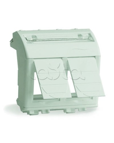 Адаптер для 2-х информационных разъемов Systimax, белый, 2мод DKC 76617B в Благовещенске Аксессуары для стоек и шкафов Pintop.ru